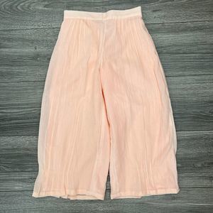 Janie and Jack Girls Orange Wide Leg Pants size 6 Fully Lined Gauze Fabric